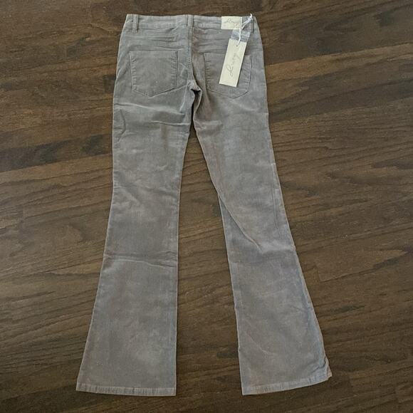 New women’s Lucy in the jeans grey stretch low rise flare bootcut corduroy pants - Picture 8 of 9